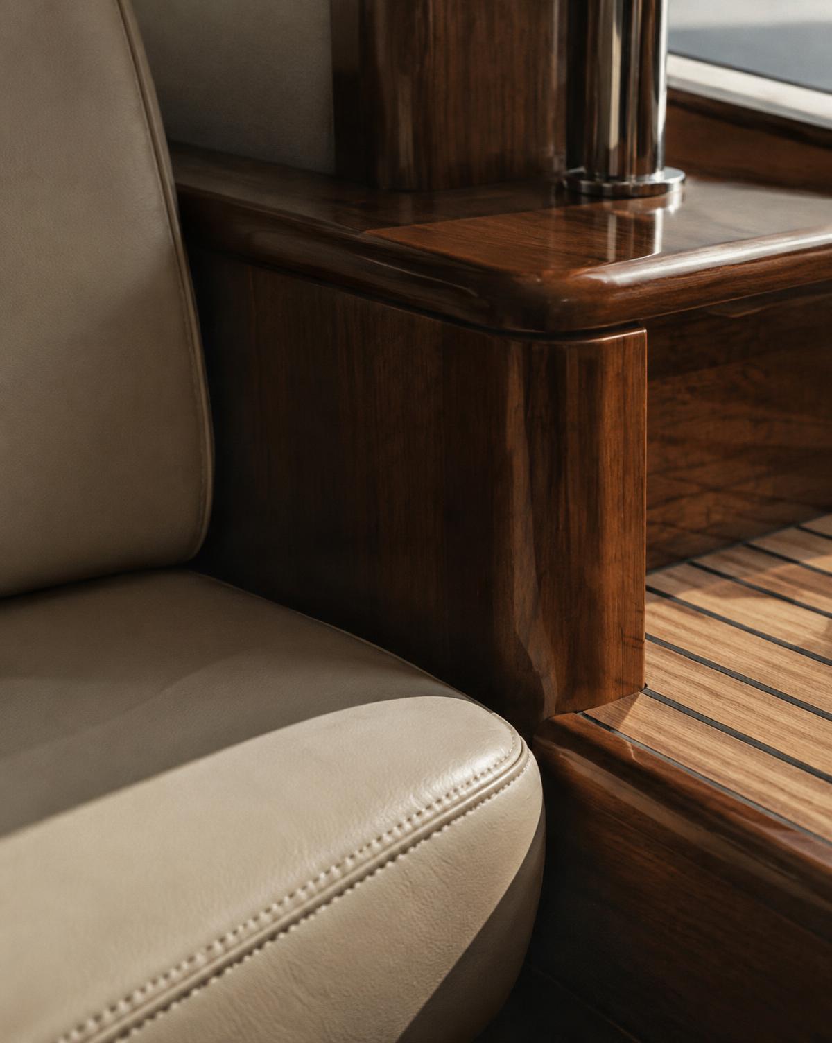 Craftsmanship detail of a luxury yacht interior